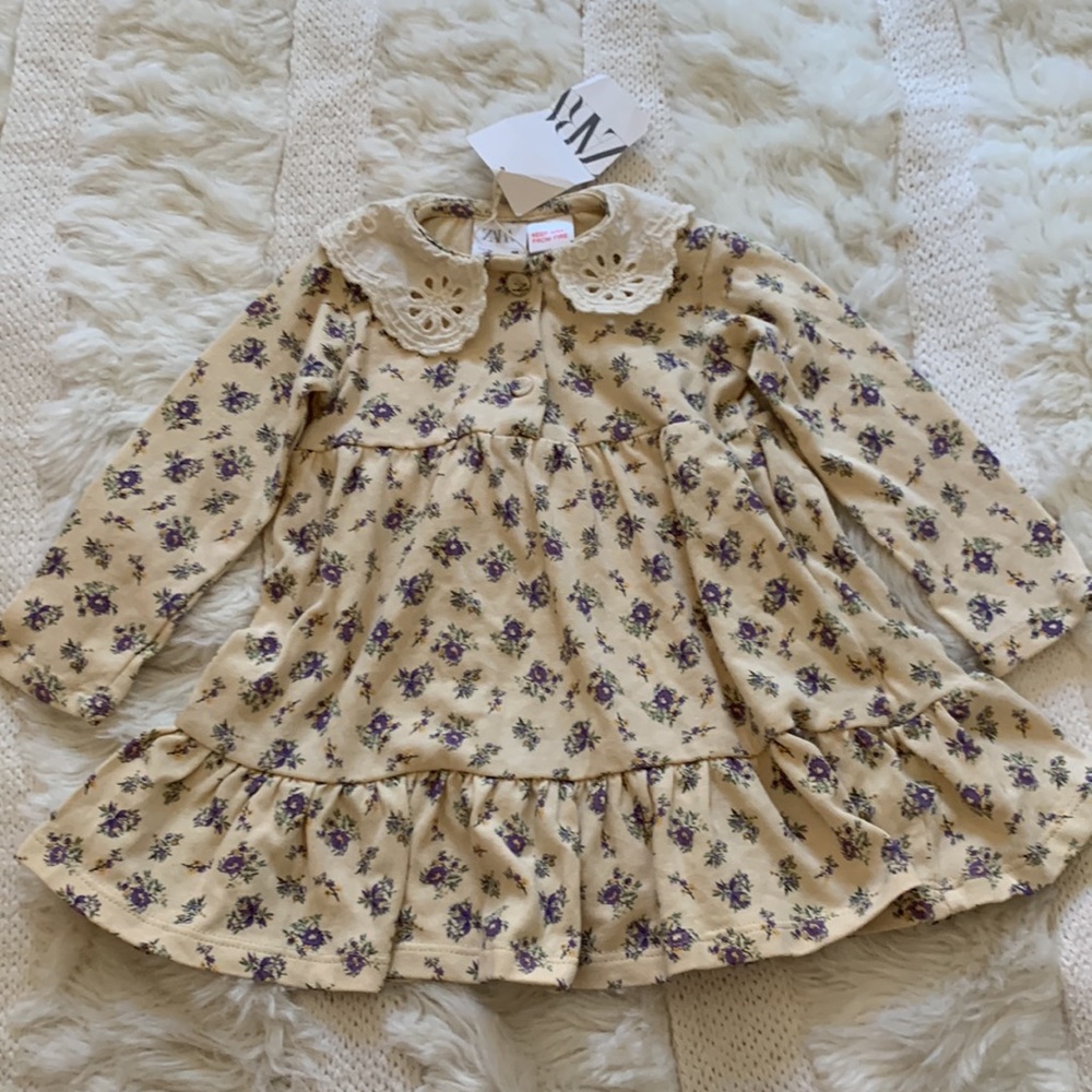 Zara eyelet collared floral dress